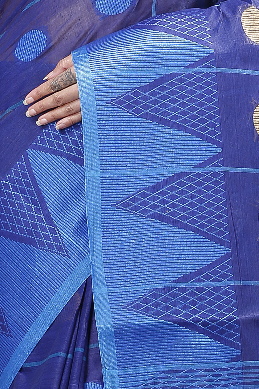 Naby Blue Pure Cotton Rebeka Tant Saree (1007)